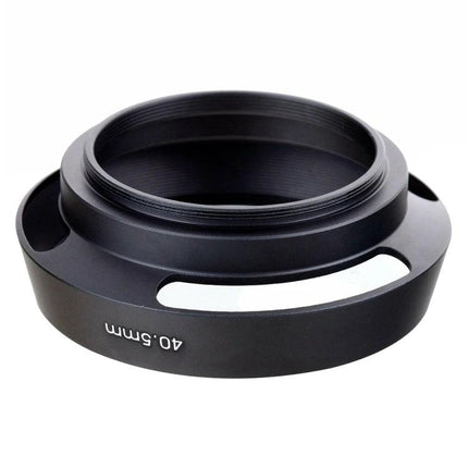 Glare-Reducing Metal Vented Lens Hood for Leica 40.5mm Lenses - black metal vented hood for 40.5mm Leica lenses