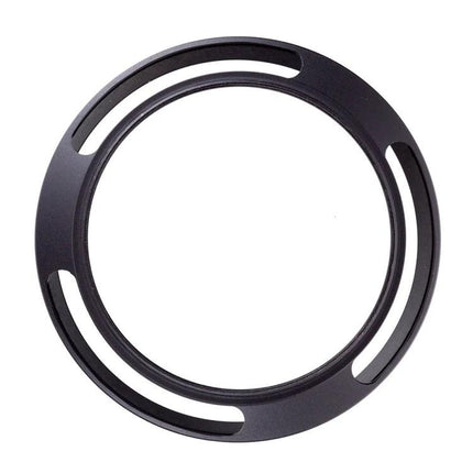 52mm Metal Vented Lens Hood for Reducing Glare on Cameras - black metal vented round hood, hollow-out design to block lens flare