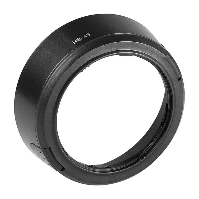 Lens Hood for Nikon Digital Cameras with HB-45 Compatibility, black HB-45 round hood to reduce flare and protect lens