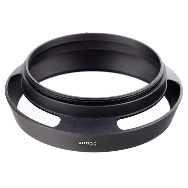 Metal Vented Lens Hood for Leica 55mm Lenses and Filters - black metal vented hood for Leica 55mm lens