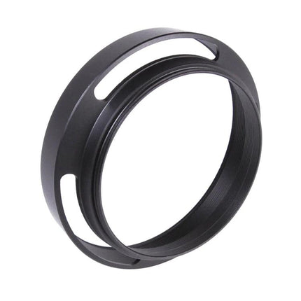 Durable Metal Vented Lens Hood for 58mm Camera Lenses - black metal vented screw-mount hood to reduce flare and glare