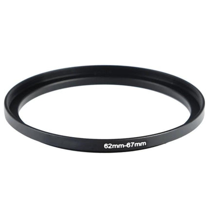 62mm to 67mm Step Up Adapter Ring for Camera Lenses, slim black metal adapter for attaching 67mm filters to 62mm lenses