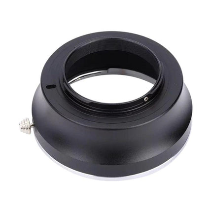 EOS Lens Adapter Ring for Micro 4/3 Camera Systems black metal adapter showing mount and locking screw