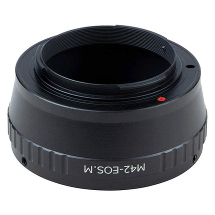 Adapter Ring for M42 Lenses to Canon EOS Camera Bodies - black metal adapter for mounting vintage M42 lenses on Canon EOS bodies, manual focus only