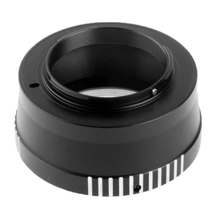M42 Lens Adapter Ring for Micro Four Thirds Cameras - black metal adapter connecting M42 lenses to M4/3 camera mounts for manual focus and aperture control