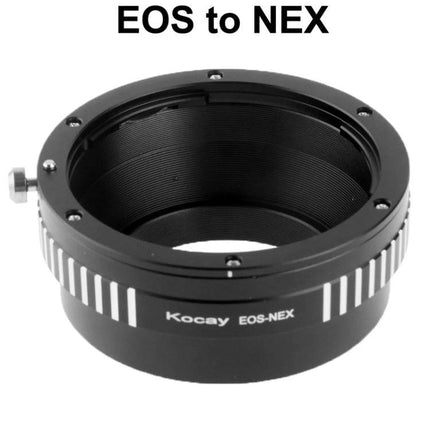 EOS to NEX Lens Mount Adapter Ring for Photography Use - black metal EOS-NEX adapter ring for mounting EOS lenses on NEX cameras
