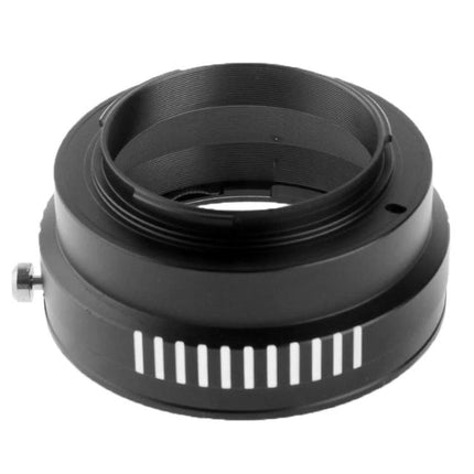EOS to NEX Lens Mount Adapter Ring for Photography Use - black metal adapter showing mount profile and locking pin for mounting EOS lenses on NEX cameras