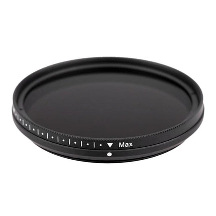 52mm Adjustable Neutral Density Filter for Outdoor Photography - adjustable circular ND filter showing Max setting for controlling light exposure