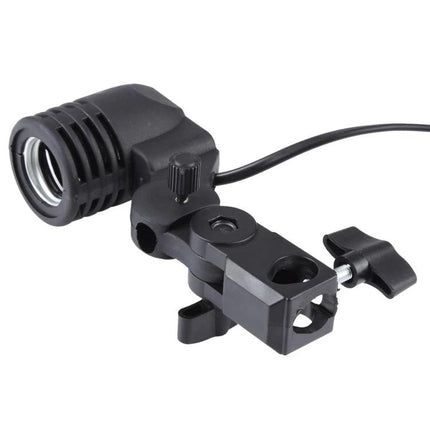Adjustable Studio Light Stand with Umbrella Holder for Photography black E27 socket and clamp mount for studio and on-location lighting