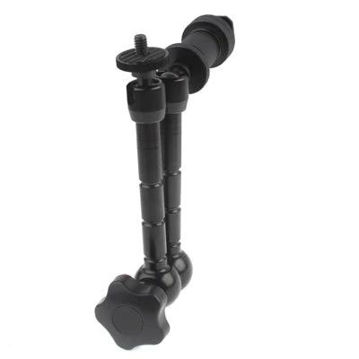 11-Inch Articulating Magic Arm for Camera and Monitor Mounting shown in black with large center locking knob for secure adjustable positioning