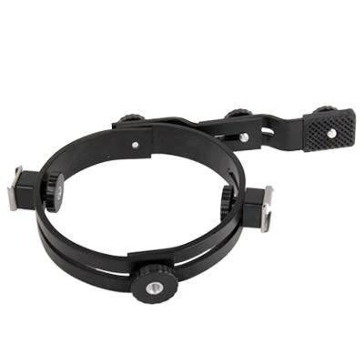 O-Shaped Mounting Bracket for Camcorder Video Lights securely holding flash and video light on camcorder for even interview or vlog illumination