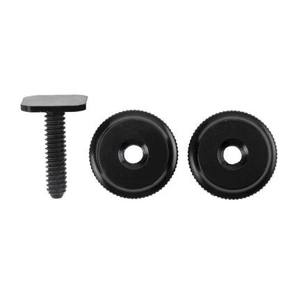 Durable Aluminum Hot Shoe Adapter for DSLR and GoPro Cameras — black 1/4 inch screw and two knurled mounting washers for stable dual-camera setup