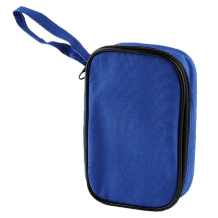 Digital Moisture Meter for Wood and Timber Moisture Checking in blue zippered carrying case with wrist strap