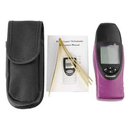 Digital Tachometer for Non-Contact Speed Measurement in Workshops handheld laser tachometer kit with pouch and instructions