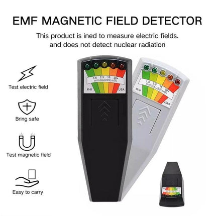 Portable 5-LED Electromagnetic Radiation Detector for Home Monitoring handheld EMF meter with five LED indicators showing low to high readings
