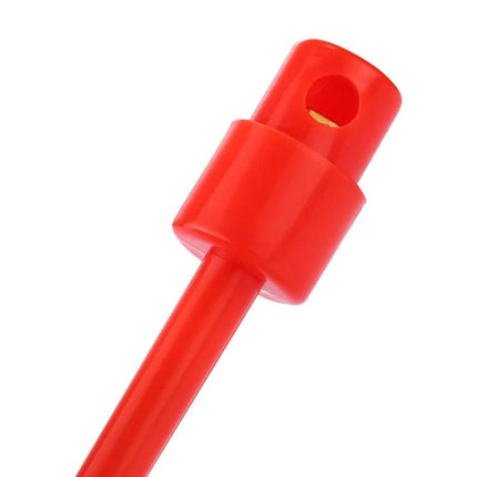 Large Black and Red Hook Test Probe Clip for Testing - close-up of red probe end with ABS insulated housing, durable hook clip for secure electronic measurements