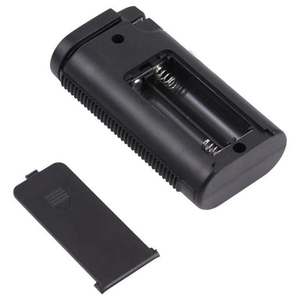 Digital LCD Battery Tester for Common Household Types showing open battery compartment and removable cover for AA/AAA testing