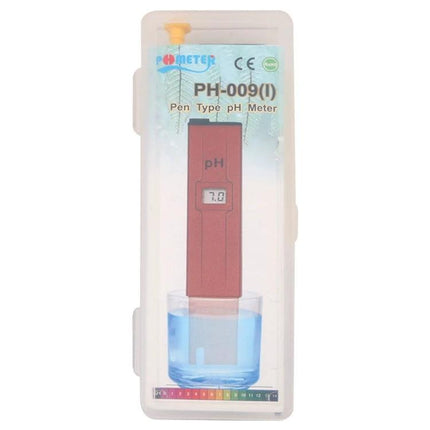 Portable Pen Type PH Meter for Everyday Water Testing - red pen-style pH meter in plastic case showing 7.0 reading for drinking water, aquarium, hydroponics