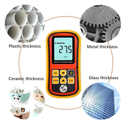 Ultrasonic Thickness Gauge for Material Inspection and Measurement - handheld digital gauge measuring metal, plastic, ceramic and glass thickness