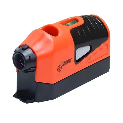 Laser Level for Projecting Straight Lines on Surfaces - compact orange and black handheld tool projecting straight laser lines up to 50 feet