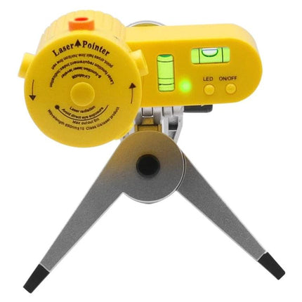 Versatile Laser Level for DIY Alignment and Mounting Tasks - yellow compact laser level with tripod and bubble vials