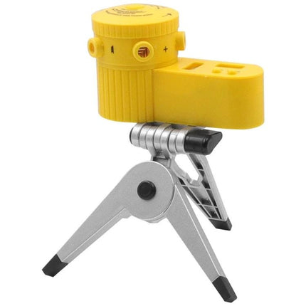 Versatile Laser Level for DIY Alignment and Mounting Tasks - compact yellow laser level on mini tripod for precise shelf, tile, and fixture alignment