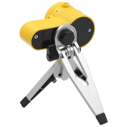 Versatile Laser Level for DIY Alignment and Mounting Tasks compact yellow laser level on adjustable tripod for hanging shelves and tiling