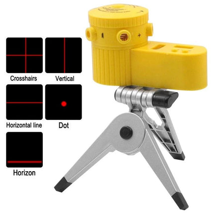 Versatile Laser Level for DIY Alignment and Mounting Tasks compact yellow 8-function laser with tripod for crosshair vertical horizontal dot alignment