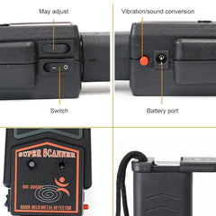 Handheld High-Performance Metal Detector Wand (MD-3003B1)