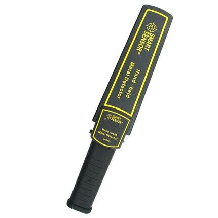 Compact Handheld Metal Detector for Security and Daily Checks - lightweight black and yellow handheld wand with mute and vibration options