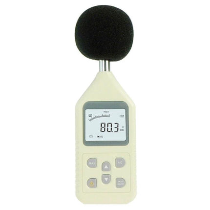 Digital Sound Level Meter for Everyday Noise Monitoring with foam windscreen showing 80.3 dBA reading