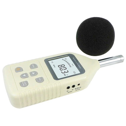 Digital Sound Level Meter for Everyday Noise Monitoring - handheld 30-130 dBA reader with foam windscreen for home, workplace and event noise checks