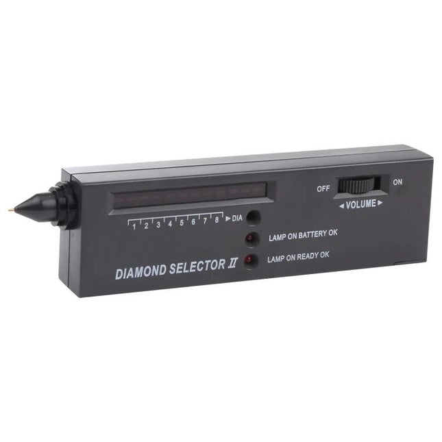 Easy to Use Diamond Selector II for Gemstone Testing compact handheld tester with probe, LED indicators and volume control for quick diamond verification