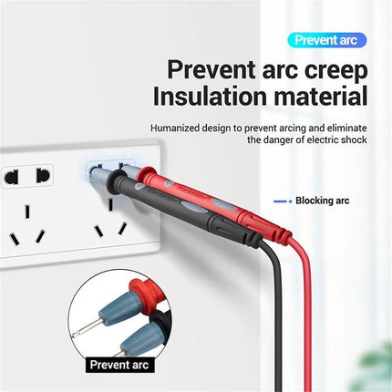 Multimeter Test Leads for Safe Electrical Measurements – gold-plated probe with PVC wiring for precise circuit, automotive and electronics testing, anti-arc insulation