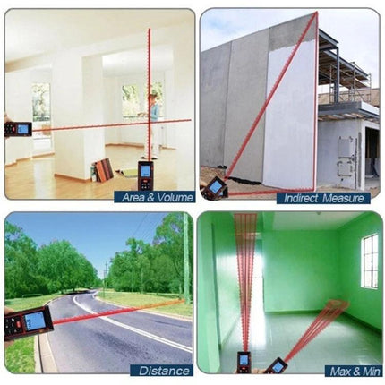 Hand-Held Laser Distance Meter with 80-Meter Range for Easy Measuring measuring room dimensions, area, volume and indirect distances