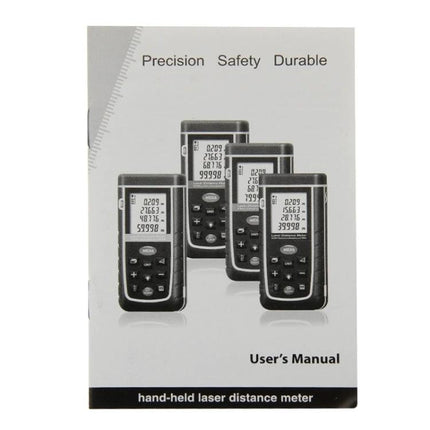 Hand-Held Laser Distance Meter with 80-Meter Range for Easy Measuring – compact hand-held laser distance meter shown with display and buttons