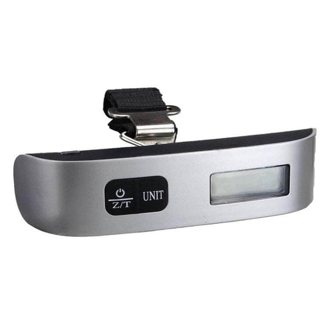 Mini Handheld Luggage Scale 50 Kg Capacity For Easy Weighing - compact silver digital scale with LCD and strap for travelers