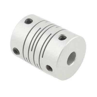 Flexible Coupling for CNC Stepper Motor Shafts, 6x10mm aluminum jaw shaft coupling for 6mm to 10mm CNC and 3D printer assemblies