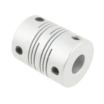 Flexible Coupling for CNC Stepper Motors, 6.35x8mm Size - aluminum flexible shaft coupling for CNC router and 3D printer, reduces vibration and misalignment