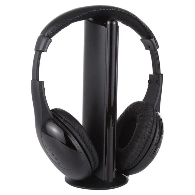 Wireless TV Headphones For Late Night Private Listening MH2001 Hi‑Fi 5 in 1 receiver emitter with stand for home use