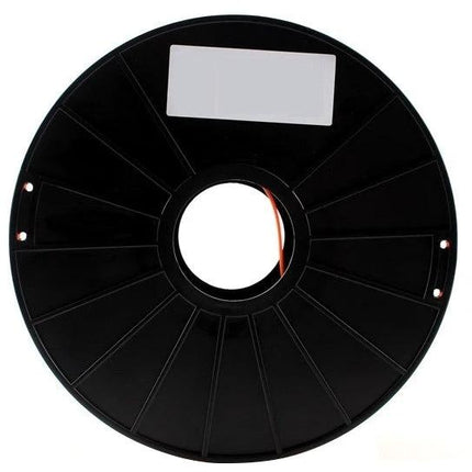 Fluorescent PLA 1.75 mm Filament for 3D Printing Models black empty spool showing inner hub and label