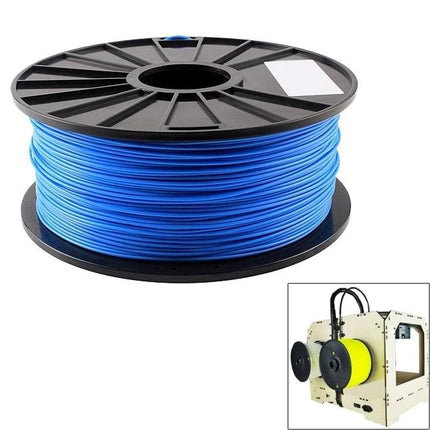 Fluorescent PLA 1.75 mm Filament for 3D Printing Models spool of bright blue filament on black reel for vibrant UV glow prints