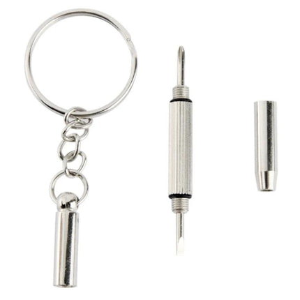 Versatile 3-in-1 Mini Screwdriver Set for Watches and Glasses keychain screwdriver with slotted, Phillips and Allen bits for watch and eyeglass repairs