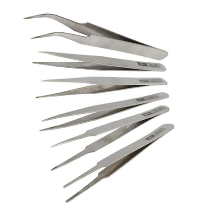 Stainless Steel Tweezers Set for Precision Grooming and Straight Angled Styles – stainless straight and angled tweezers for eyebrows, splinters, crafting