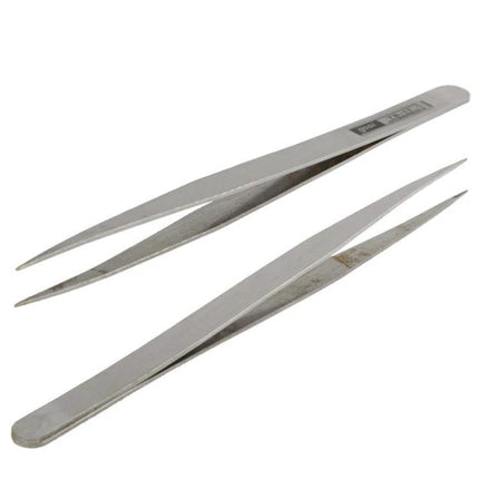 Stainless Steel Tweezers Set for Precision Grooming and Straight Angled Styles - straight and angled tips for eyebrow shaping, splinter removal, crafting