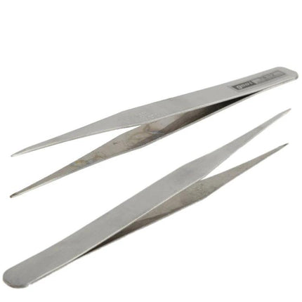 Stainless Steel Tweezers Set for Precision Grooming and Straight Angled Styles - straight and angled tips for eyebrow shaping, splinter removal, crafting