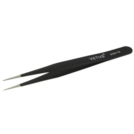 Anti-Static Tweezers for Precision Craft and Electronics Work - black ESD fine-tip stainless steel tweezers for electronics repair and jewelry