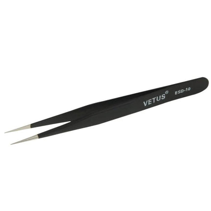 Anti-Static Tweezers for Precision Craft and Electronics Work - black ESD stainless steel pointed tip tweezers for electronics and jewelry