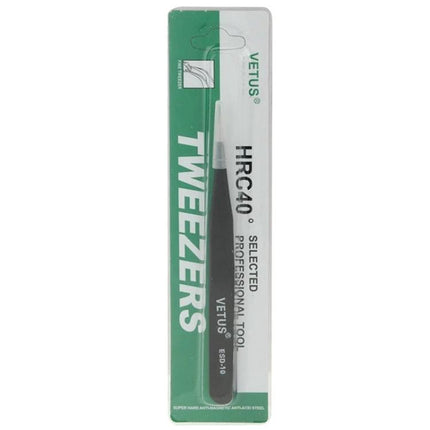 Anti-Static Tweezers for Precision Craft and Electronics Work - stainless steel anti-static precision tweezer in retail packaging