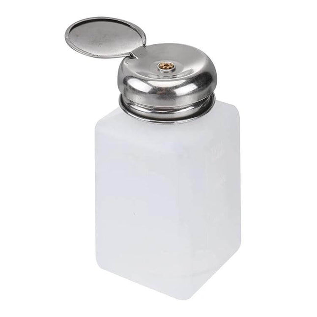 Push Down 200ml Alcohol Dispenser Bottle For Cleaning And Nail Art stainless steel top plastic body 200ml capacity